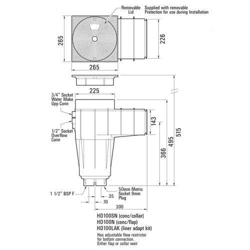 Certikin Skimmer For Concrete Pools (HD100) 2 Certikin Skimmer For Concrete Pools (HD100) - Image 2