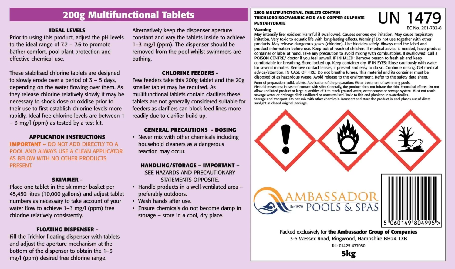 5kg 200g Multifunctional Chlorine Tablets - Image 2
