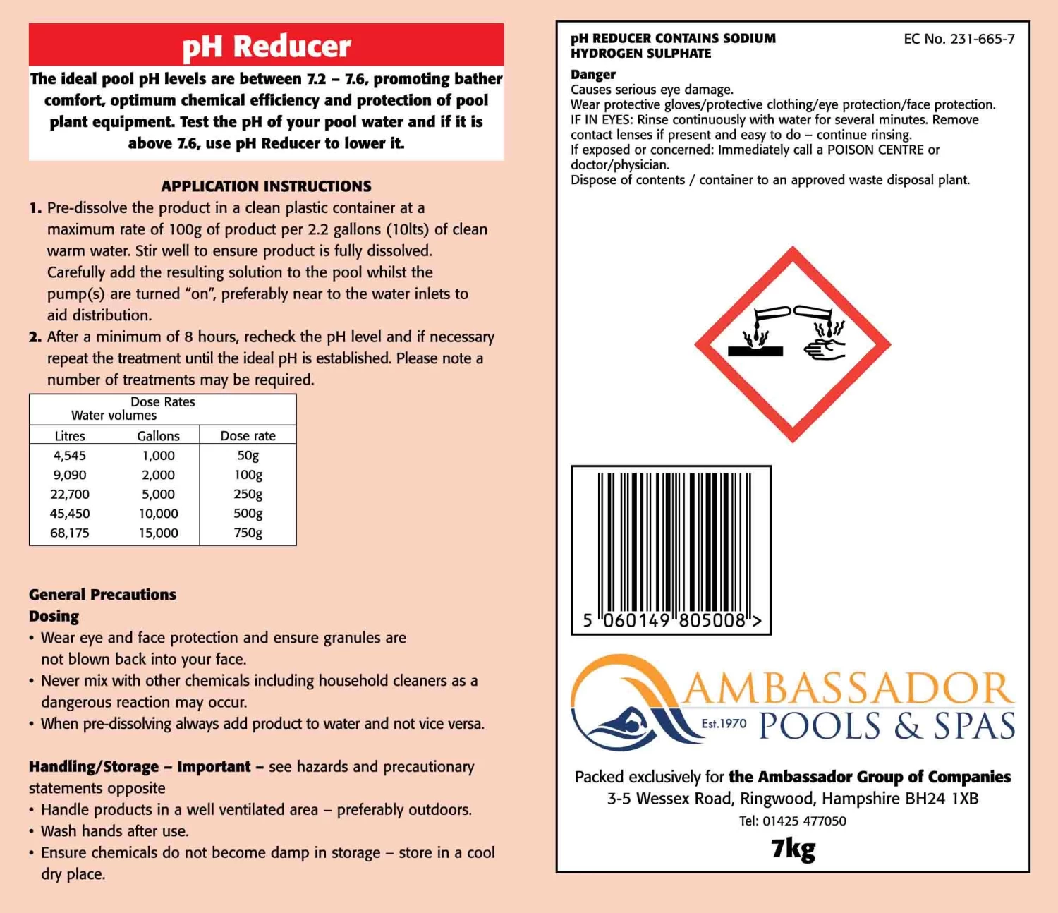 Ambassador PH Minus (Dry Acid) 2 Ambassador PH Minus (Dry Acid) - Image 2